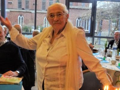 Sr. Marie Roseline with birthday cake
